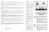 Acoustic Research ARH-C4 - Owners Manual
